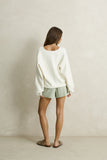 RHYTHM Adele Oversized Long Sleeve Knit Top - CREAM