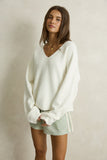 RHYTHM Adele Oversized Long Sleeve Knit Top - CREAM