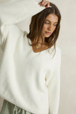 RHYTHM Adele Oversized Long Sleeve Knit Top - CREAM