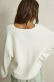 RHYTHM Adele Oversized Long Sleeve Knit Top - CREAM