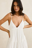 RHYTHM Classic Tiered Mini Dress - WHITE