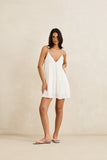 RHYTHM Classic Tiered Mini Dress - WHITE