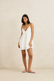 RHYTHM Classic Tiered Mini Dress - WHITE