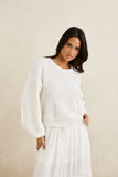 RHYTHM Classic Knit Jumper - WHITE