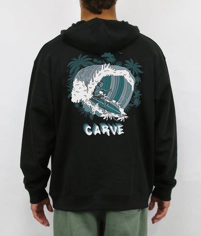 CARVE Waves Boys Hoodie - BLACK