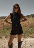 AFENDS Focus Seeksucker Long Top - BLACK