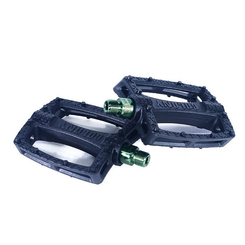 COLONY Fantastic Plastic BMX Pedals Black With GREEN Axles 376gms”