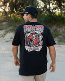 THE MAD HUEYS Surf And Turf Short Sleeve Tee - BLACK
