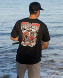 THE MAD HUEYS Surf And Turf Short Sleeve Tee - BLACK