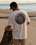 THE MAD HUEYS Hueys Ship Wheel Short Sleeve Tee - WHITE