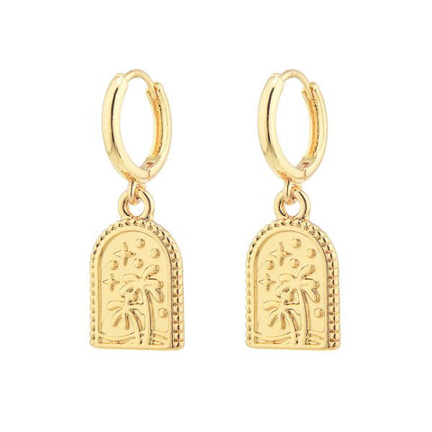 CLASSICS 77 Gold Palm Arch Hoop Earrings
