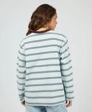 SILENT THEORY Long Sleeve Striped Top - LIGHT BLUE