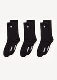 AFENDS Flame Socks 3-Pack - BLACK