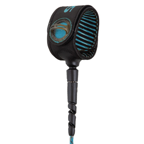 FCS Freedom Helix 7 Ft All Round Leash - TRANQUIL BLUE / BLACK