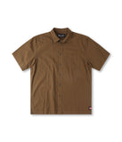 FORMER Reynolds Striped Short Sleeve Shirt - BARK