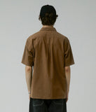 FORMER Reynolds Striped Short Sleeve Shirt - BARK