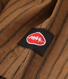 FORMER Reynolds Striped Short Sleeve Shirt - BARK
