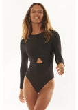 SISSTREVOLUTION Solid Tropics Bae One Piece - SOLID BLACK