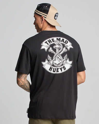 THE MAD HUEYS Anchor Bones Short Sleeve Tee - BLACK