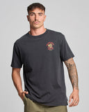 THE MAD HUEYS Kraken Tins Short Sleeve Tee - WASHED BLACK