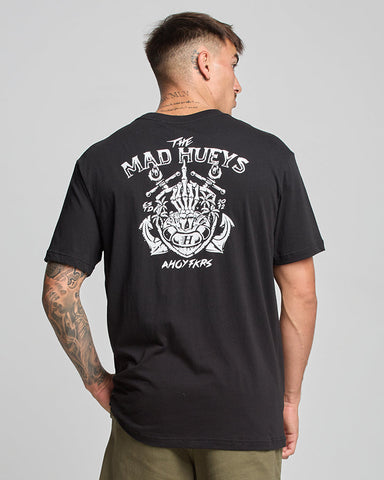 THE MAD HUEYS Ahoy FKRS Short Sleeve Tee - BLACK