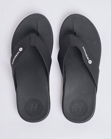 THE MAD HUEYS Wide Strap Thongs - BLACK