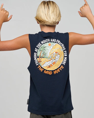 MAD HUEYS Frothing For More Youth Muscle - NAVY