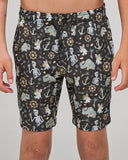 THE MAD HUEYS Croc Captain Youth Volley Short - VINTAGE BLACK