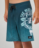 THE MAD HUEYS Surfing H Youth 17" Boardshort - BLACK