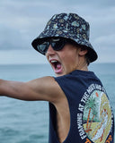 THE MAD HUEYS Croc Captain Reversible Bucket Hat YOUTH - BLACK