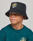 THE MAD HUEYS Croc Captain Reversible Bucket Hat YOUTH - BLACK