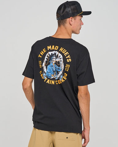 THE MAD HUEYS Captain Cooked jaws SS Tee - BLACK