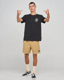 THE MAD HUEYS Captain Cooked jaws SS Tee - BLACK