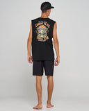 THE MAD HUEYS Caught Fk All Skull Muscle - BLACK