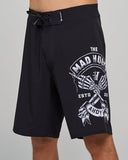 THE MAD HUEYS Ahoy FKRS Storm 20" Boardshort - BLACK