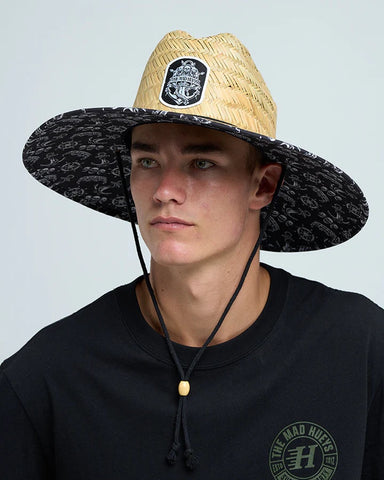 THE MAD HUEYS Triple Anchor Straw Hat - NATURAL