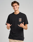 THE MAD HUEYS Anchor Octopissed Short Sleeve Tee - BLACK