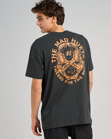 THE MAD HUEYS - Cheers and Beers SS Tee - VINTAGE BLACK