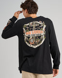 THE MAD HUEYS  The Tiki Captain LS Tee - BLACK