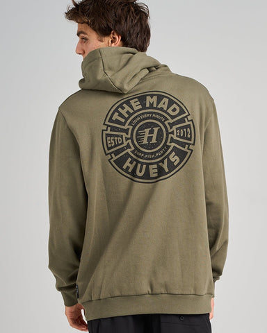 THE MAD HUEYS Mad Series Hooded Pullover - OLIVE