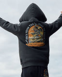 THE MAD HUEYS Dead Shred Youth Hooded Pullover - VINTAGE BLACK