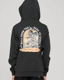 THE MAD HUEYS Dead Shred Youth Hooded Pullover - VINTAGE BLACK