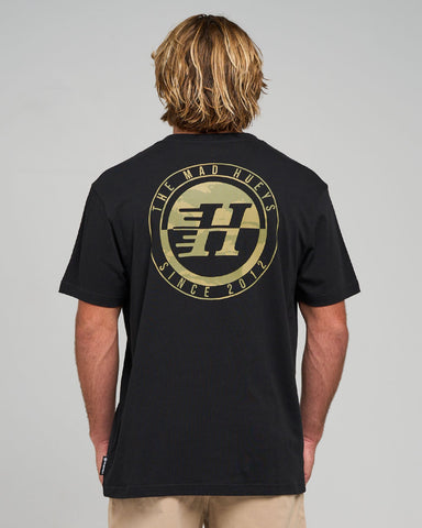 THE MAD HUEYS Mad Series Split Tee - BLACK