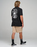 THE MAD HUEYS Rope Skull Anchor Short Sleeve Tee - BLACK