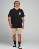 THE MAD HUEYS Rope Skull Anchor Short Sleeve Tee - BLACK