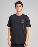 THE MAD HUEYS Triple On The Rocks Short Sleeve Tee - WASHED BLACK