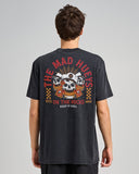 THE MAD HUEYS Triple On The Rocks Short Sleeve Tee - WASHED BLACK