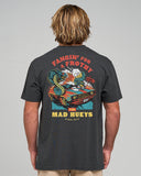 THE MAD HUEYS Frothy Fanging Short Sleeve Tee - WAHED BLACK