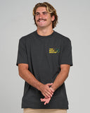 THE MAD HUEYS Frothy Fanging Short Sleeve Tee - WAHED BLACK