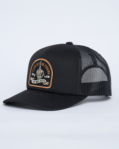 THE MAD HUEYS Fk Off Fish Foam Trucker - BLACK